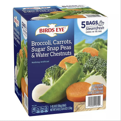 Birds Eye Steamfresh Broccoli, Carrots, Sugar Snap Peas & Water Chestnuts, 5 pk./10.8 oz.