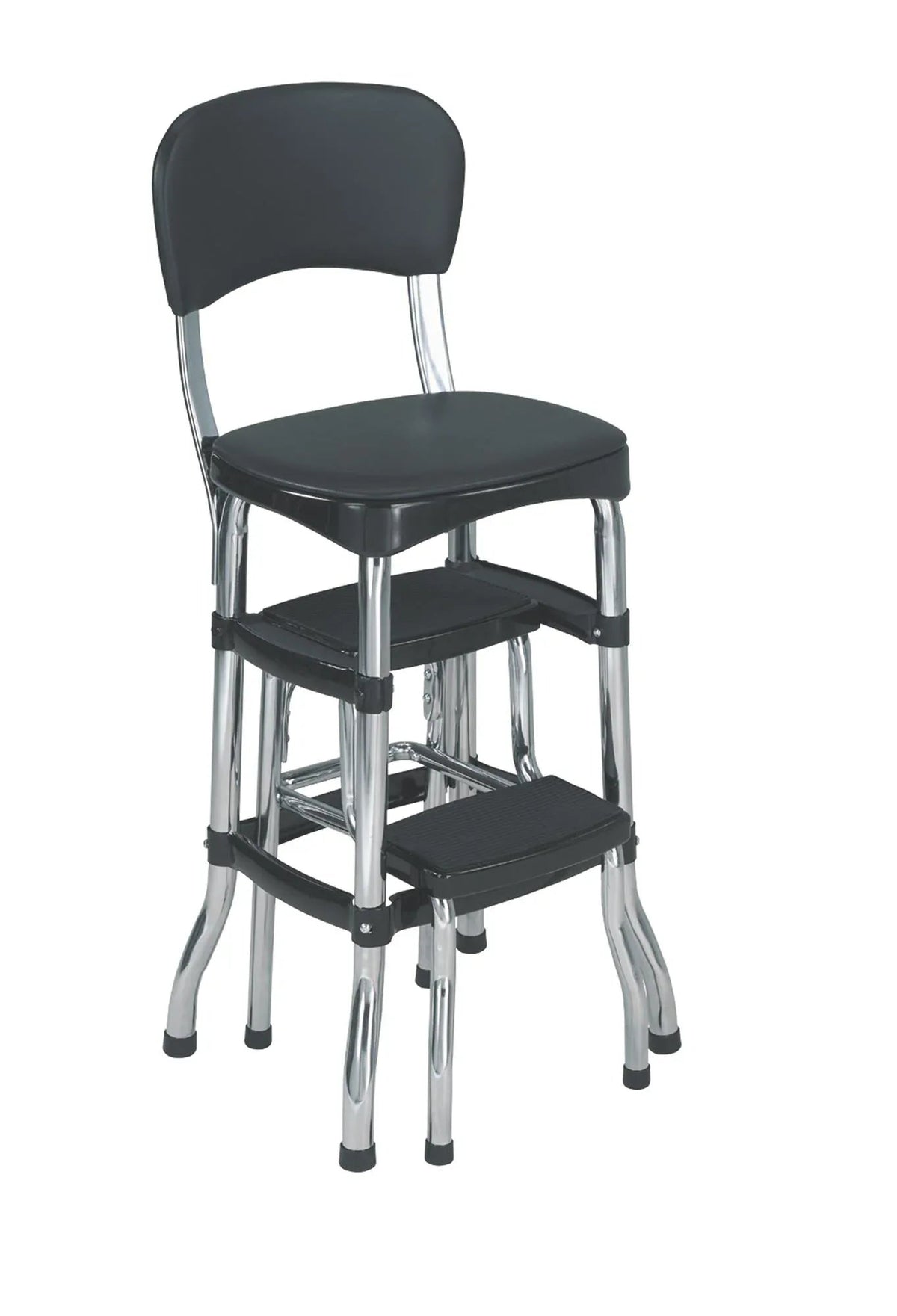 Black Retro Counter Chair / Step Stool