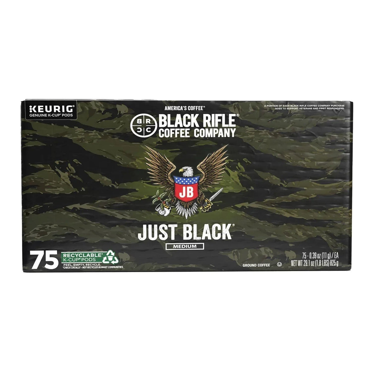 Black Rifle Coffee Company Just Black, Medium Roast K-Cup Coffee Pods, 75 ct.