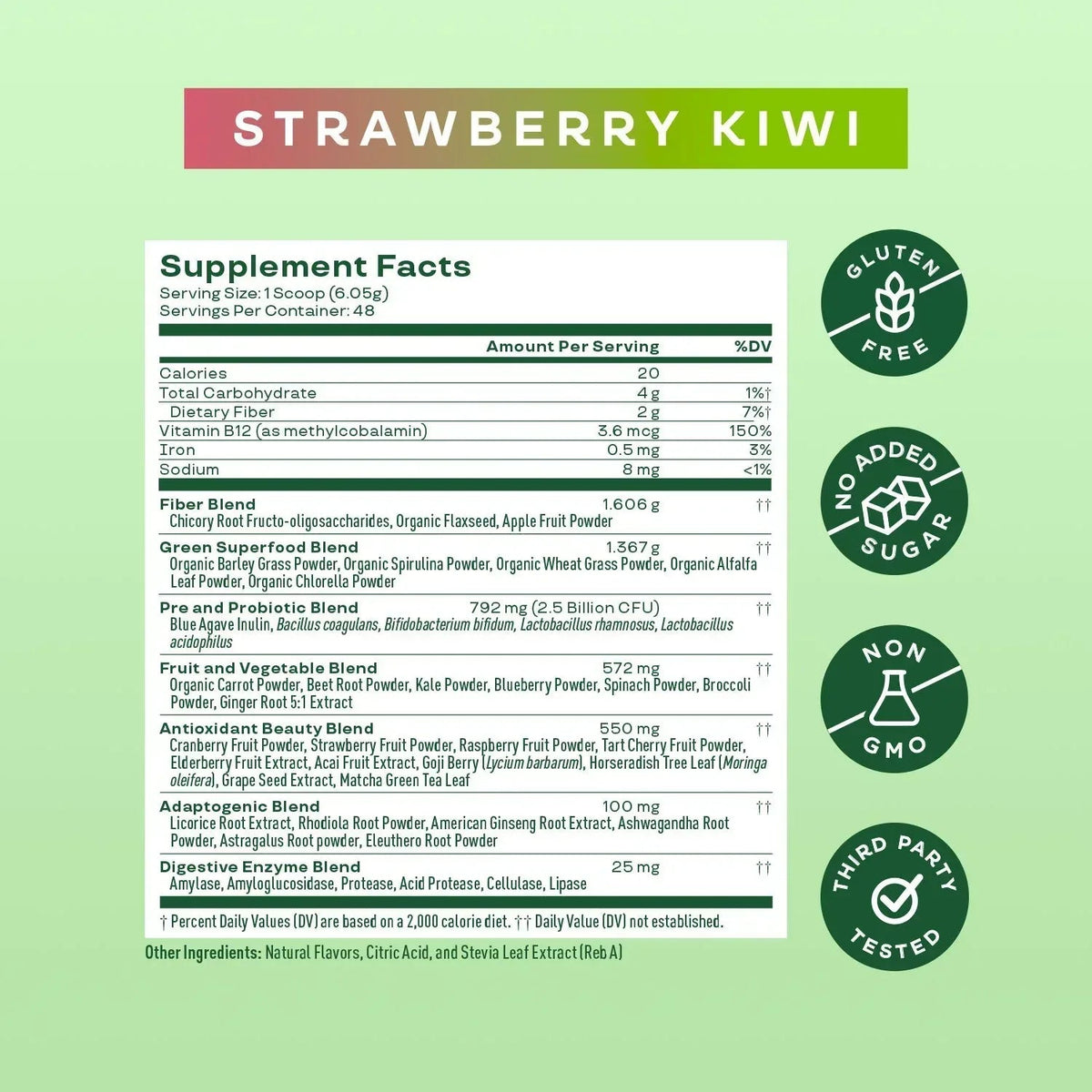 Bloom Nutrition Greens & Superfoods Powder, Strawberry Kiwi, 0.5 lbs.