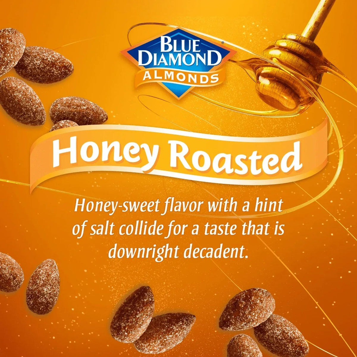 Blue Diamond Almonds, Classic and Sweet Honey Roasted Flavored Snack Nuts for Snacking, Lunches, Holiday, On-The-Go, Kids and Adults, 14oz Bag