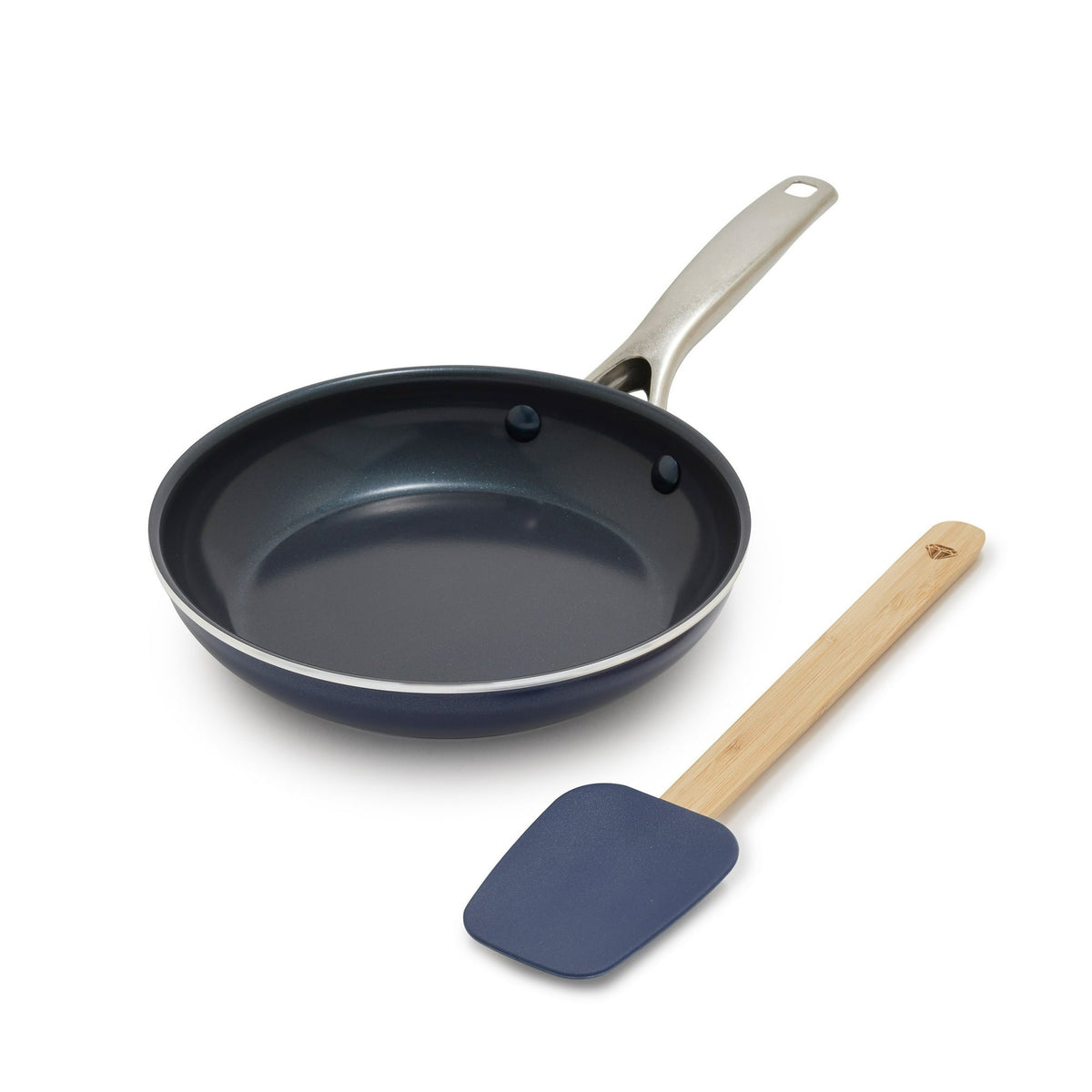 Blue Diamond 8″ Ceramic Nonstick Fry Pan with Spatula, Dishwasher Safe, Oven Safe, Metal Utensil Safe
