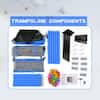 Blue 55 in.Toddlers Trampoline with Safety Enclosure Net and Balls, Indoor Outdoor Mini Trampoline for Kids