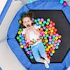 Blue 55 in.Toddlers Trampoline with Safety Enclosure Net and Balls, Indoor Outdoor Mini Trampoline for Kids
