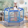Blue 55 in.Toddlers Trampoline with Safety Enclosure Net and Balls, Indoor Outdoor Mini Trampoline for Kids
