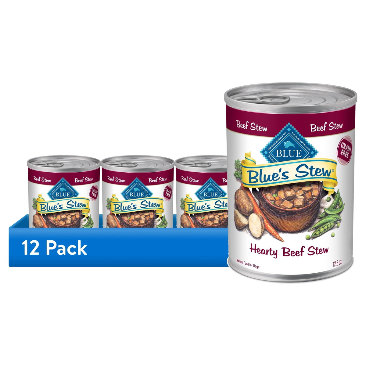 Blue Buffalo Blue's Stew Grain-Free Wet Dog Food, Hearty Beef Stew, 12.5-oz. Can