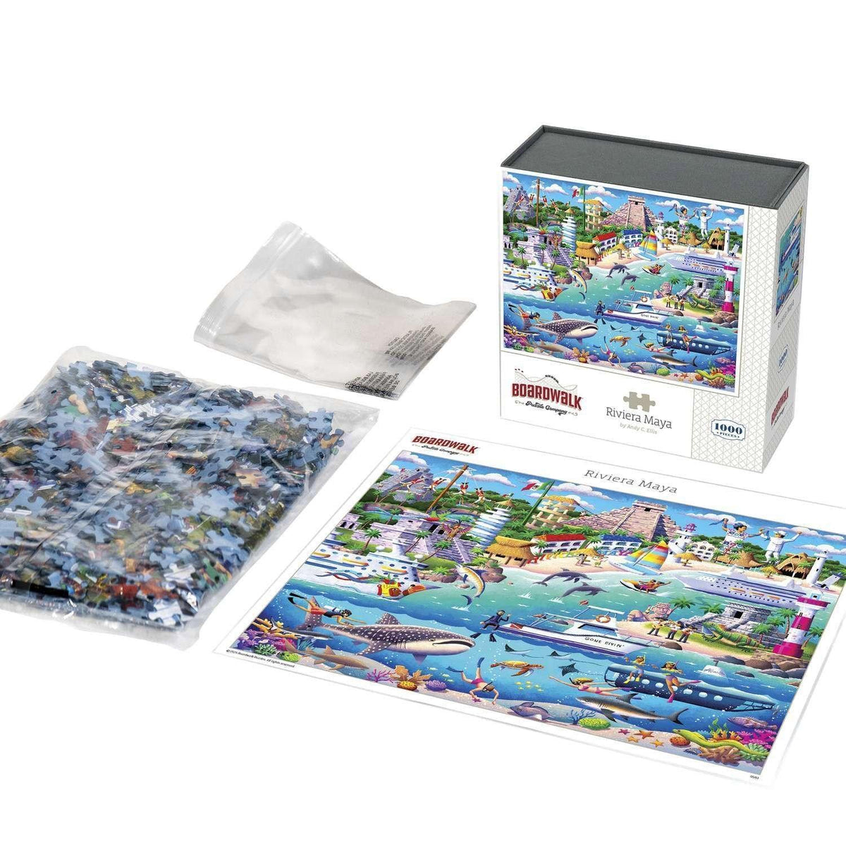 Boardwalk Assorted Jigsaw Puzzles, 3-pack