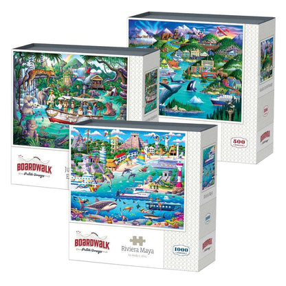 Boardwalk Assorted Jigsaw Puzzles, 3-pack