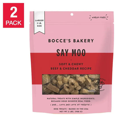 Bocce’s Say Moo Soft & Chewy Dog Treat 2 lbs, 2-pack