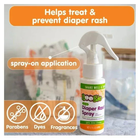Boogie No-Rub Liquid Diaper Rash Spray with Zinc Oxide, 1.7 fl oz