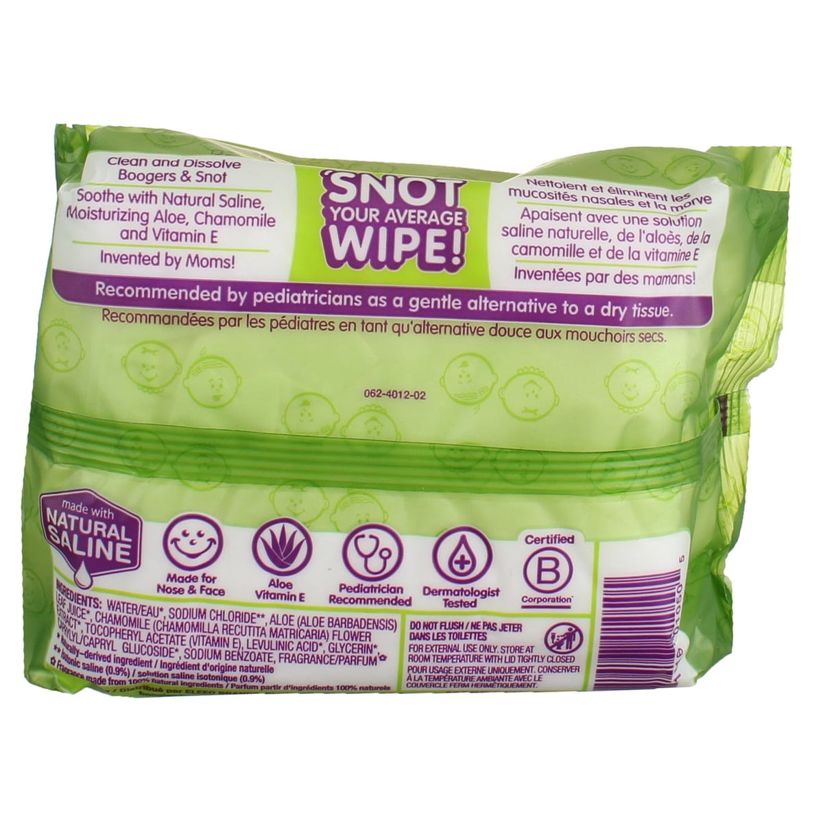 Boogie Wipes Saline Nose Wipes, Hypoallergenic & Alcohol-Free, Fresh Scent, 45 Count