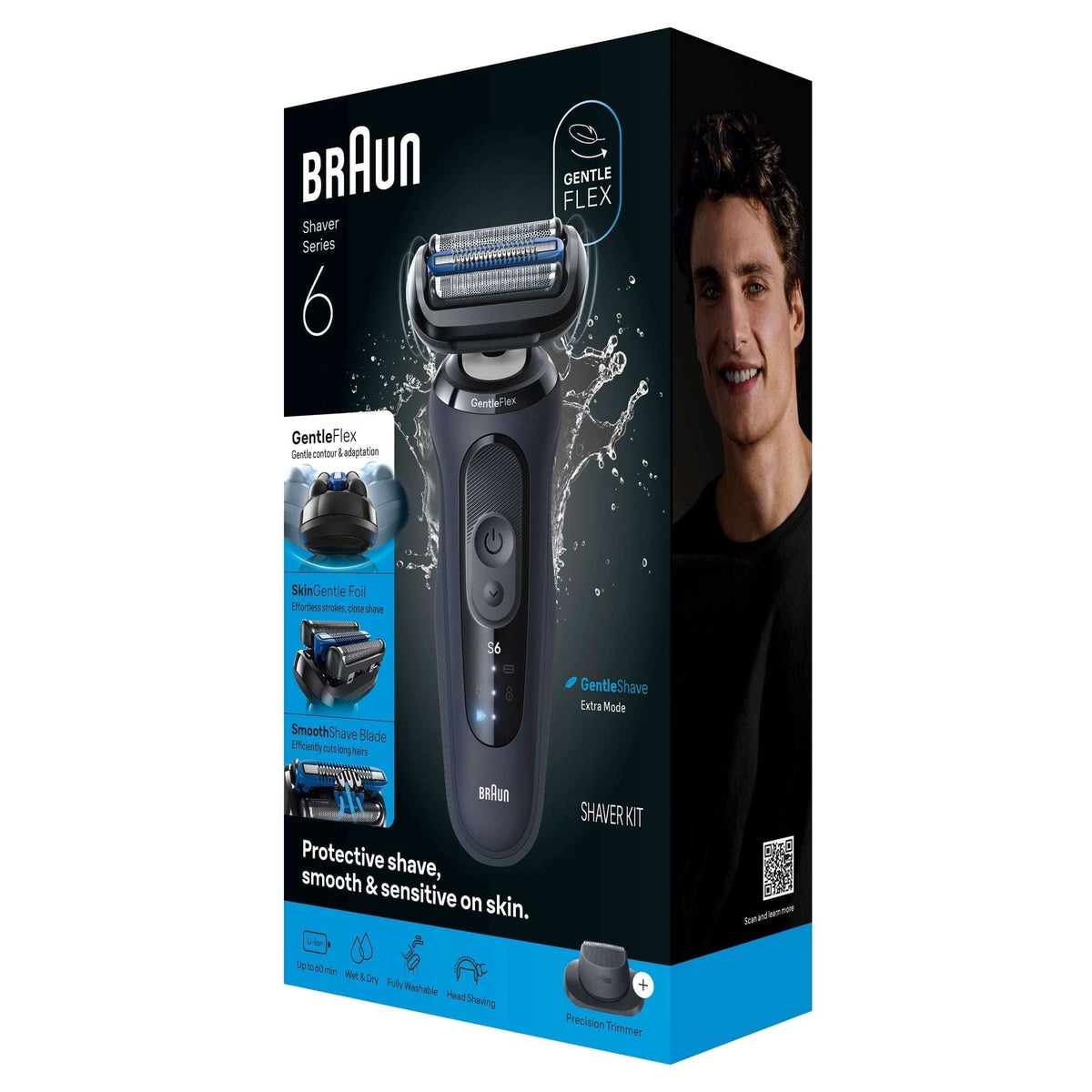 Braun Electric Razor for Men Series 6, Electric Shaver, Precision Trimmer, S6 6120s