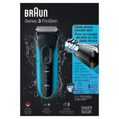 Braun Rechargeable Electric Shaver, Series 3 3010s, Wet & Dry