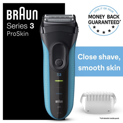 Braun Rechargeable Electric Shaver, Series 3 3010s, Wet & Dry