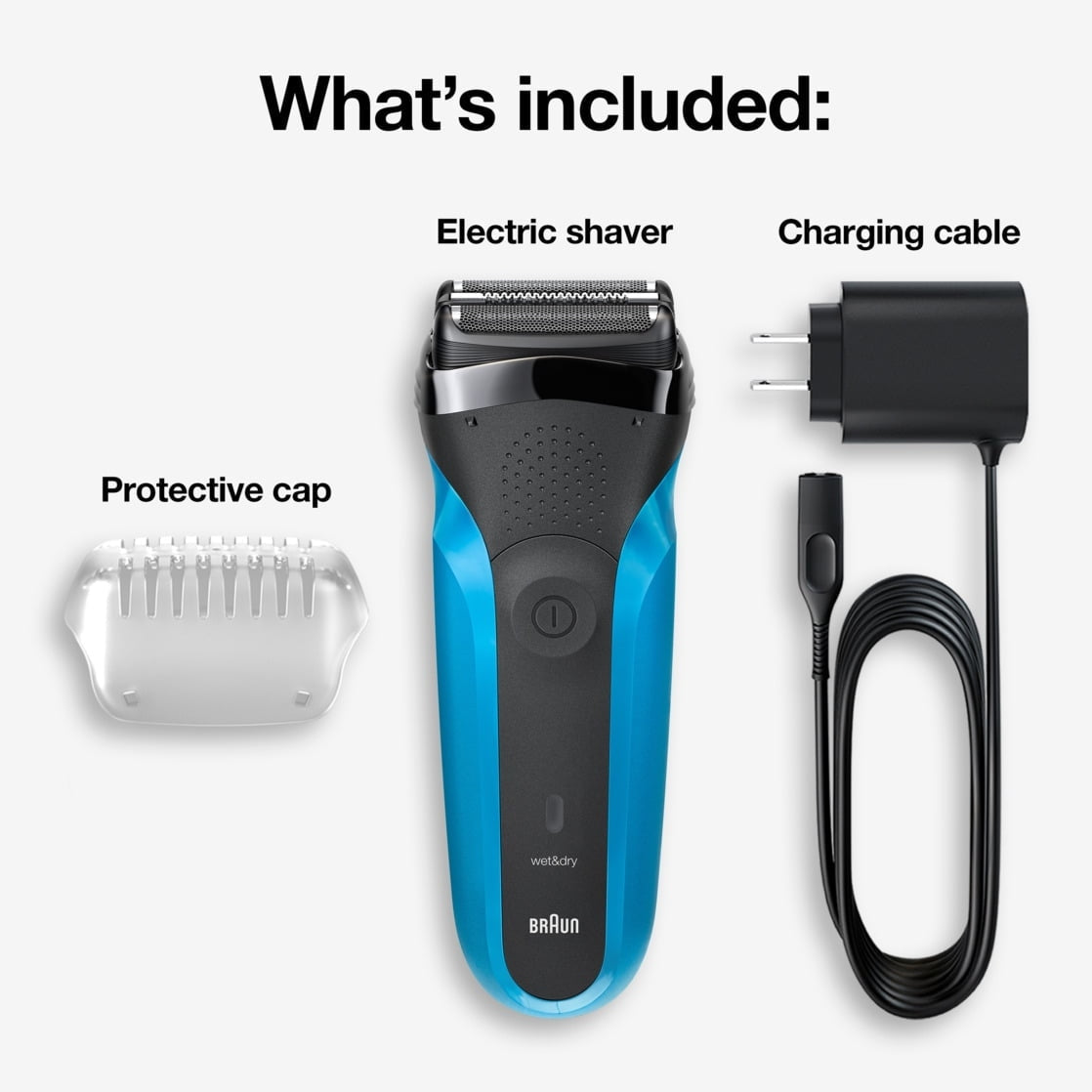 Braun Rechargeable Electric Shaver, Series 3 3010s, Wet & Dry