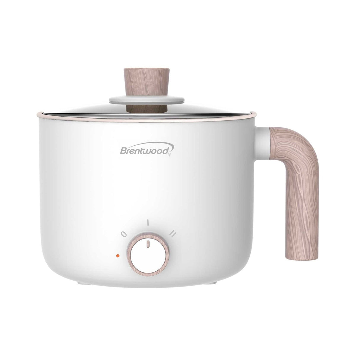 Brentwood 1.6-Qt. Multi-Function Electric Hot Pot Cooker with Ceramic Non-Stick Coating, White, HP-3170W, HP-3170W