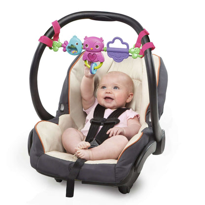 Bright Starts Busy Birdies Carrier Toy Bar Musical Take-Along Toy with Lights, Ages Newborn +