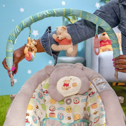 Bright Starts Disney Baby Winnie the Pooh Dots & Hunny Pots Baby Bouncer Vibrating Infant Seat