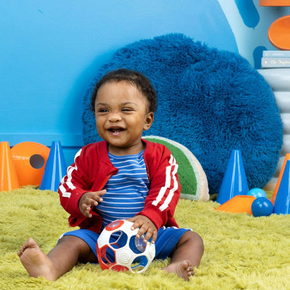 Bright Starts Grippin’ Goals Rattle Ball – Red, White & Blue