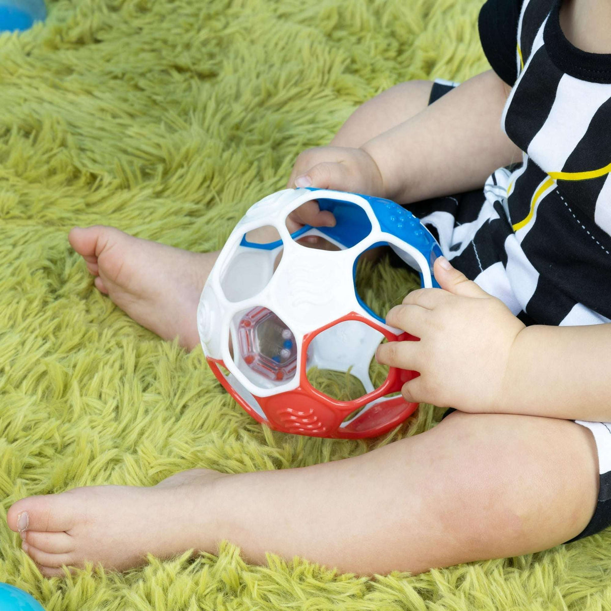 Bright Starts Grippin’ Goals Rattle Ball – Red, White & Blue