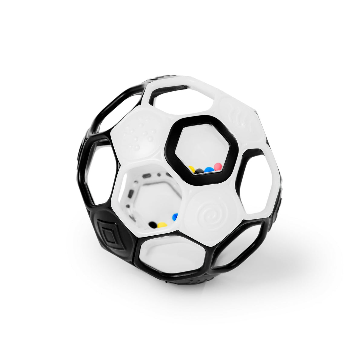 Bright Starts Grippin’ Goals Rattle Ball – Black & White