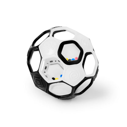 Bright Starts Grippin’ Goals Rattle Ball – Black & White