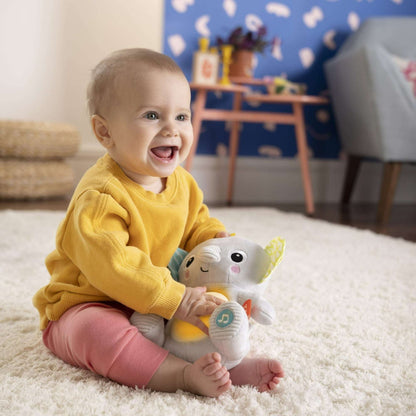 Bright Starts Hug-a-Bye Baby Elephant Stuffed Animal Dual-Mode Soft Toy Soother, Gray