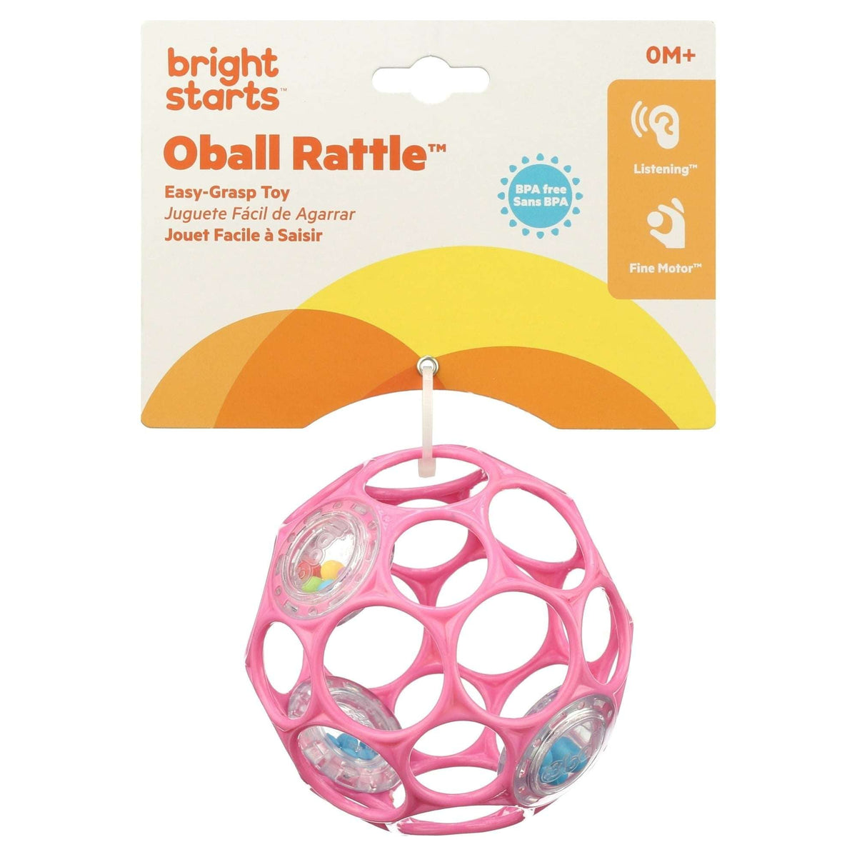 Bright Starts Oball Rattle Easy-Grasp Toy - Pink