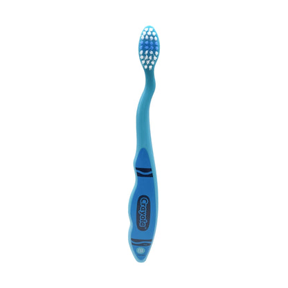 Brush Buddies Crayola Soft Bristle Toothbrush Set for Toddlers, 3 Piece Travel Kit with Cover and Cup