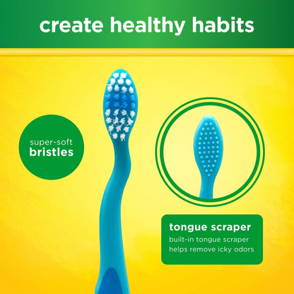 Brush Buddies Crayola Soft Bristle Toothbrush Set for Toddlers, 3 Piece Travel Kit with Cover and Cup