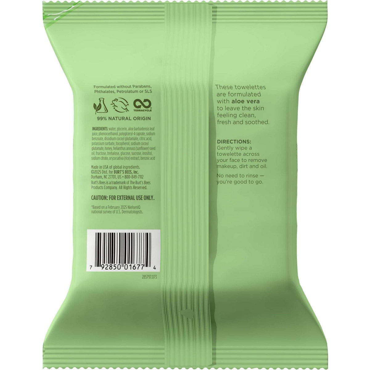 Burt's Bees Soothing Fragrance Free Facial Towelettes, 30 ct. Pack