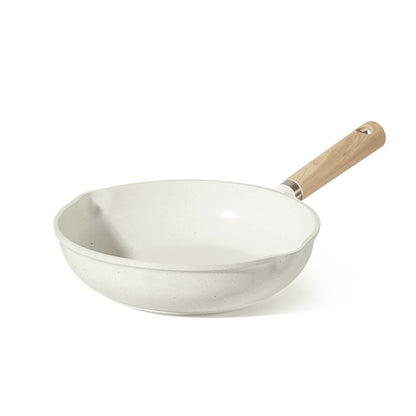 Carote Nonstick Frying Pan 8" Skillet With Induction, Egg Omelet Pan Non-Stick Chef's Pan Compatible for All Stoves, Bon Appetit, White Granite