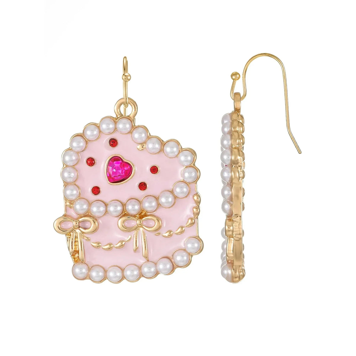 Way to Celebrate Valentine's Day Color Heart Cake Earrings, 1 Pair