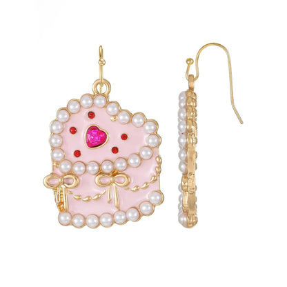 Way to Celebrate Valentine's Day Color Heart Cake Earrings, 1 Pair