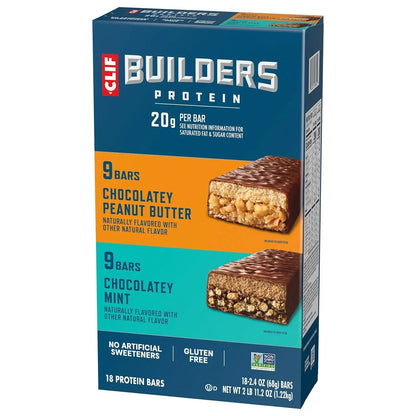 CLIF BUILDERS Gluten Free Protein Bars, Variety Pack, 18 pk.