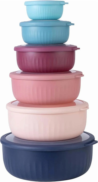 COOK WITH COLOR Meal Prep Containers Wide Mixing Bowls Food Storage Containers with Lid