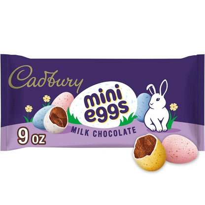 Pack of 2 CADBURY MINI EGGS Milk Chocolate, Easter Candy Basket Stuffers Bag, 9 oz