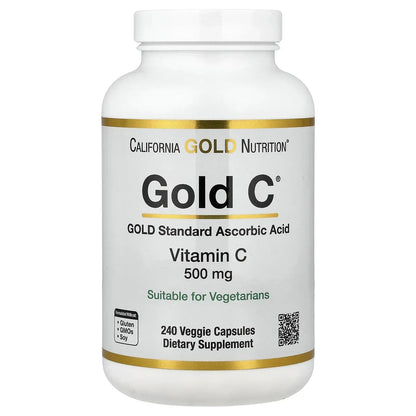 California Gold Nutrition Gold C®, USP Grade Vitamin C, 1,000 mg, 60 Veggie Capsules