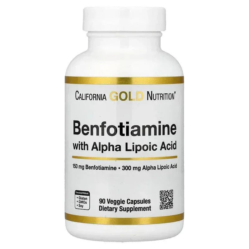 California Gold Nutrition, Benfotiamine + Alpha Lipoic Acid and L-Leucine, 90 Veggie Capsules