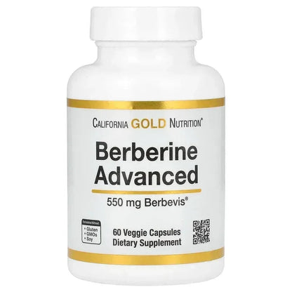California Gold Nutrition, Berberine Advanced, Berbevis Phytosome with Berberine Phospholipid Complex with Sunflower Lecithin, 550 mg, 60 Veggie Capsules