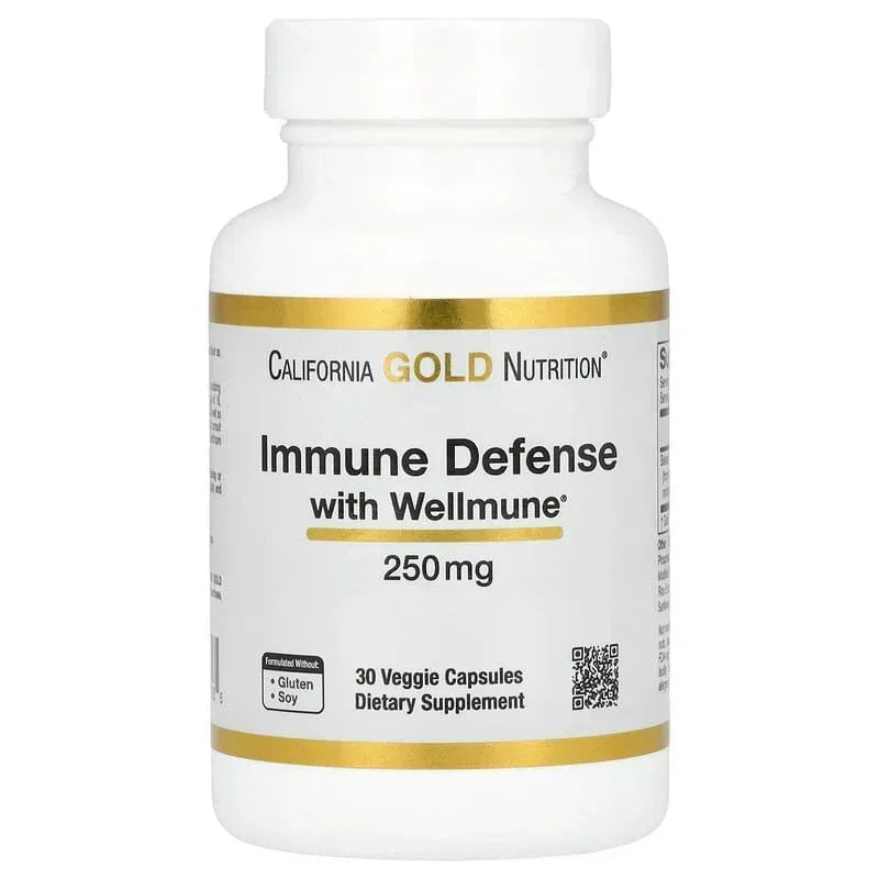 California Gold Nutrition, Immune Defense with Wellmune®, Beta-Glucan, 250 mg, 30 Veggie Capsules