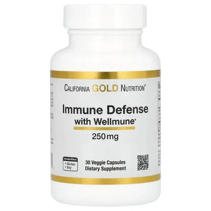 California Gold Nutrition, Immune Defense with Wellmune®, Beta-Glucan, 250 mg, 30 Veggie Capsules