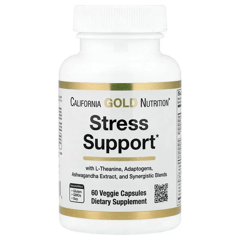Stress Support with L-Theanine, Ashwagandha, Botanical Blend, and Enzymes, 60 Veggie Capsules