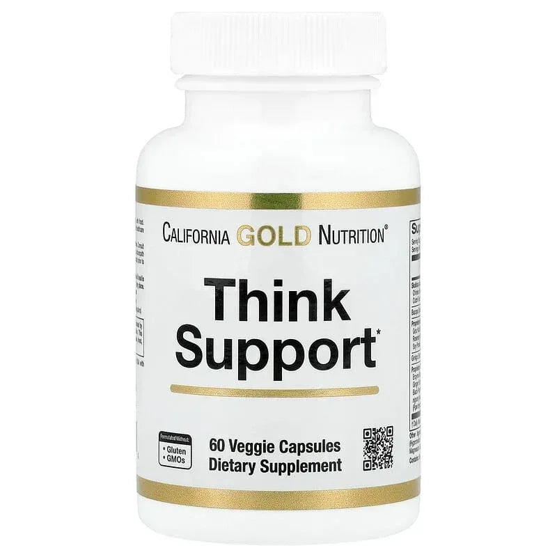 California Gold Nutrition, Think Support, with Ginkgo Biloba, Skullcap, Gotu Kola, Bacopa and Enzymes