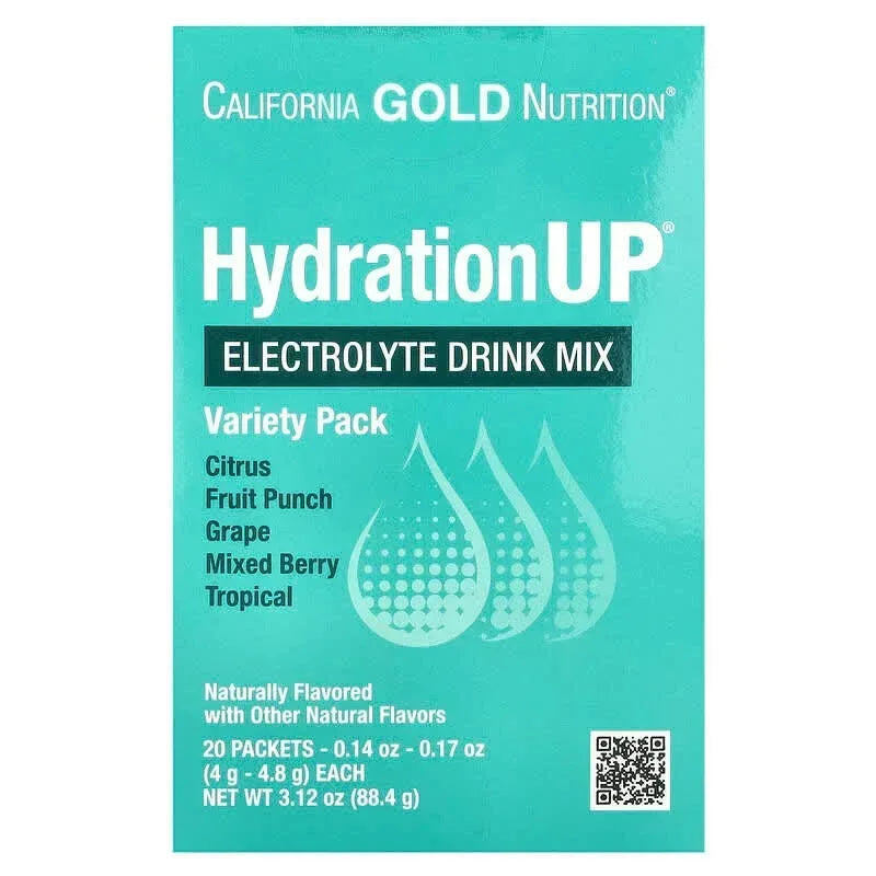 California Gold Nutrition, HydrationUP®, Electrolyte Drink Mix with Calcium, Potassium, Vitamin C, and Vitamin E
