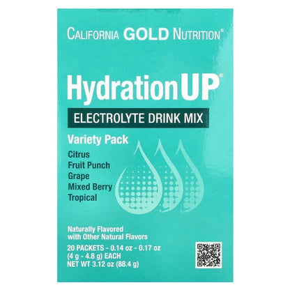 California Gold Nutrition, HydrationUP®, Electrolyte Drink Mix with Calcium, Potassium, Vitamin C, and Vitamin E