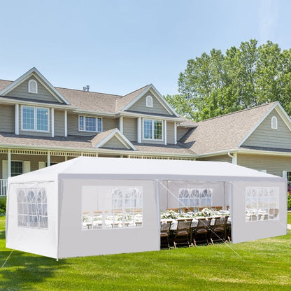 Alvantor White 10x30 ft Outdoor Pop Up Canopy Tent with Removable Sidewalls and Windows,Easy-Setup Gazebo,7 Sides