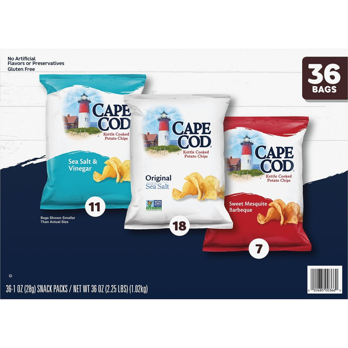 Cape Cod Chips, Variety Pack, 1 oz., 36 ct.