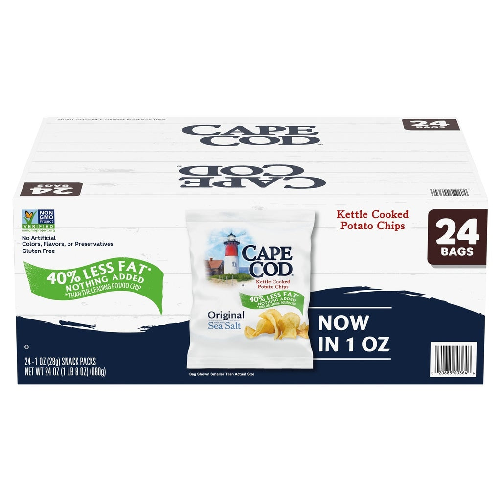 Cape Cod Kettle Cooked Chips, Original, 1 oz, 24-count