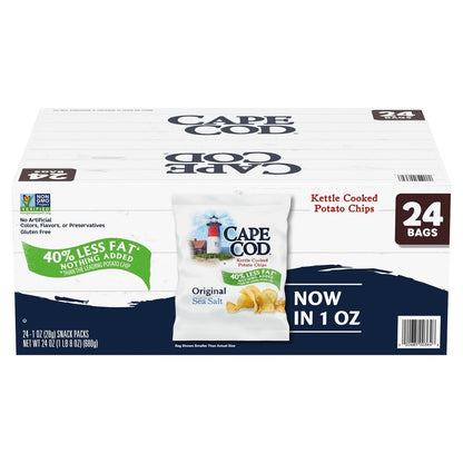 Cape Cod Kettle Cooked Chips, Original, 1 oz, 24-count